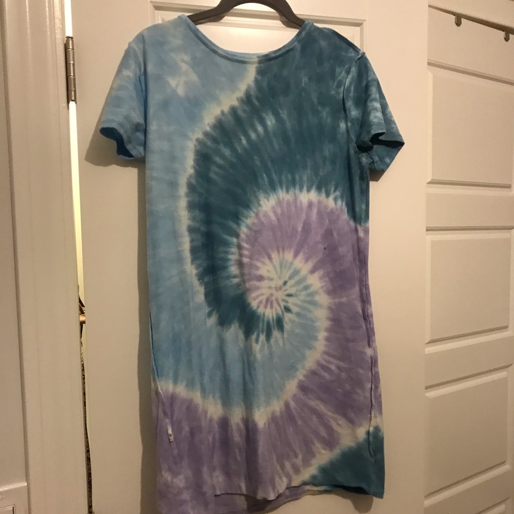 Tie Dye T-Shirt Dress, blue and purple